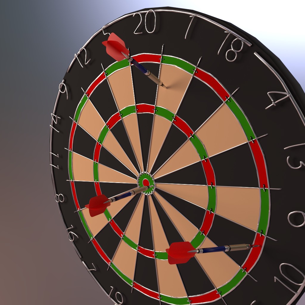 Dart board with darts preview image 1